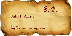Behal Vilma névjegykártya